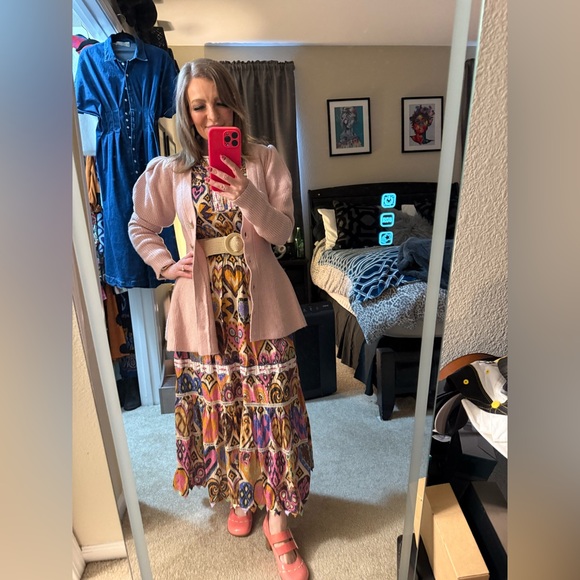 FARM Rio Multicolor Heart Pattern Midi Dress - Picture 3 of 3